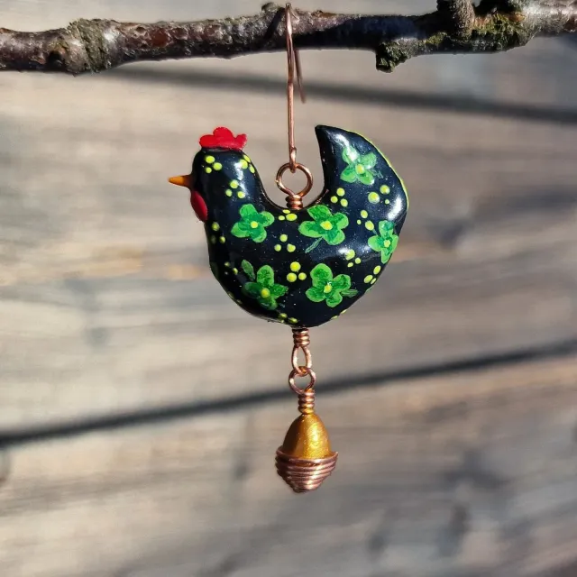 Kunstnerbonden Hippie-høns charm firkløver