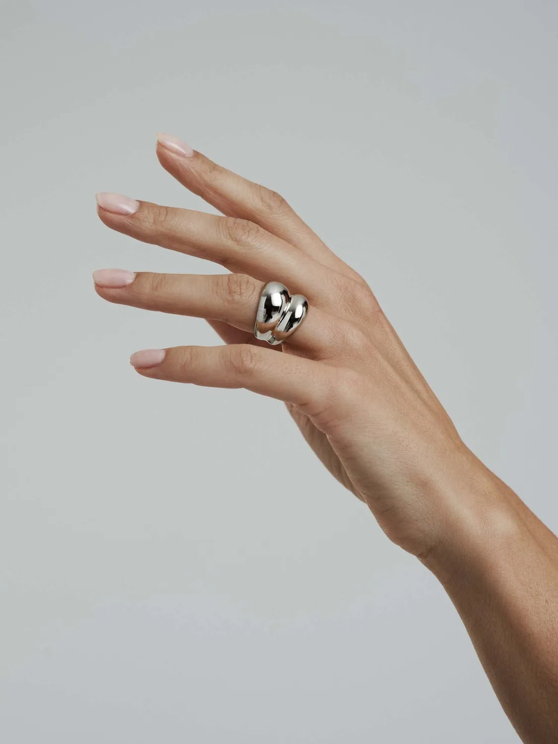 Mockberg Rebel Double ring sølv stål