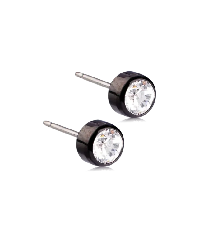 Blomdahl Bezel øredobber crystal 5 mm svart