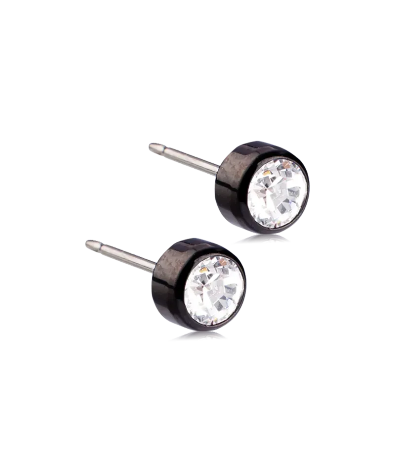 Blomdahl Bezel øredobber crystal 5 mm svart