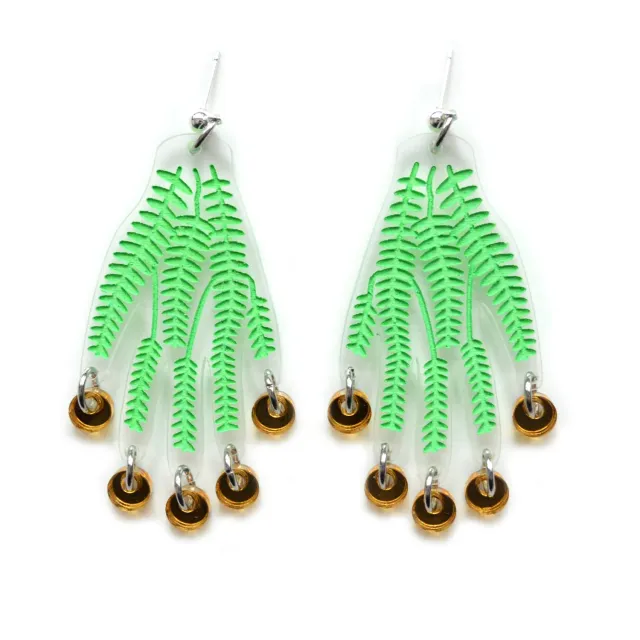 BooandBooFactory Hand Green Vines øredobber gull ranker