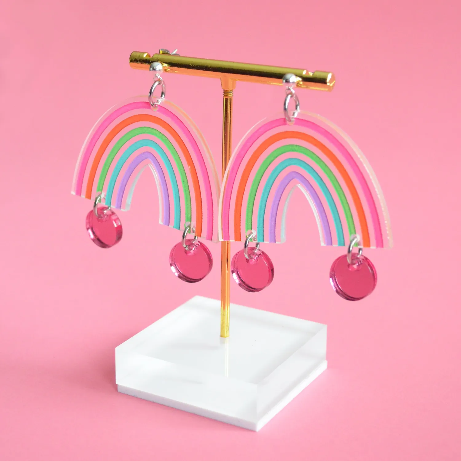 BooandBooFactory Pastel Rainbow Arch øredobber gull