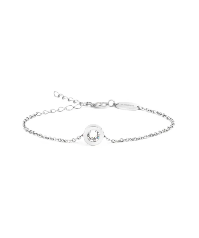 Blomdahl Grand Bezel armbånd crystal 14-19 cm sølvfarget