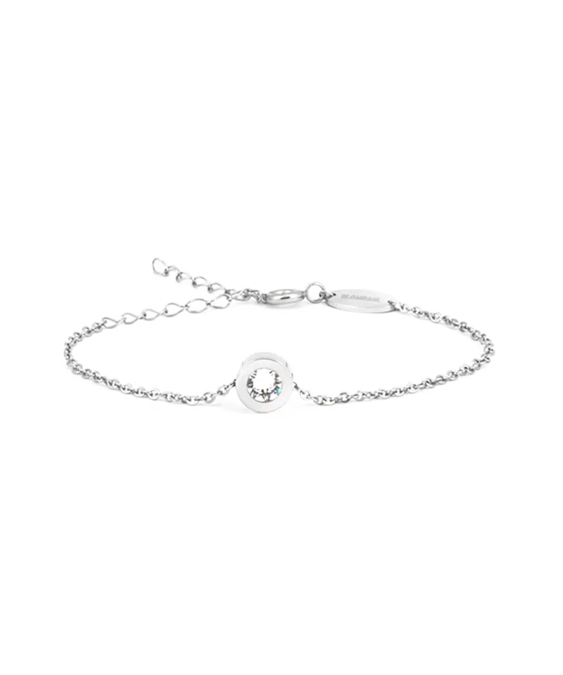 Blomdahl Grand Bezel armbånd crystal 14-19 cm sølvfarget