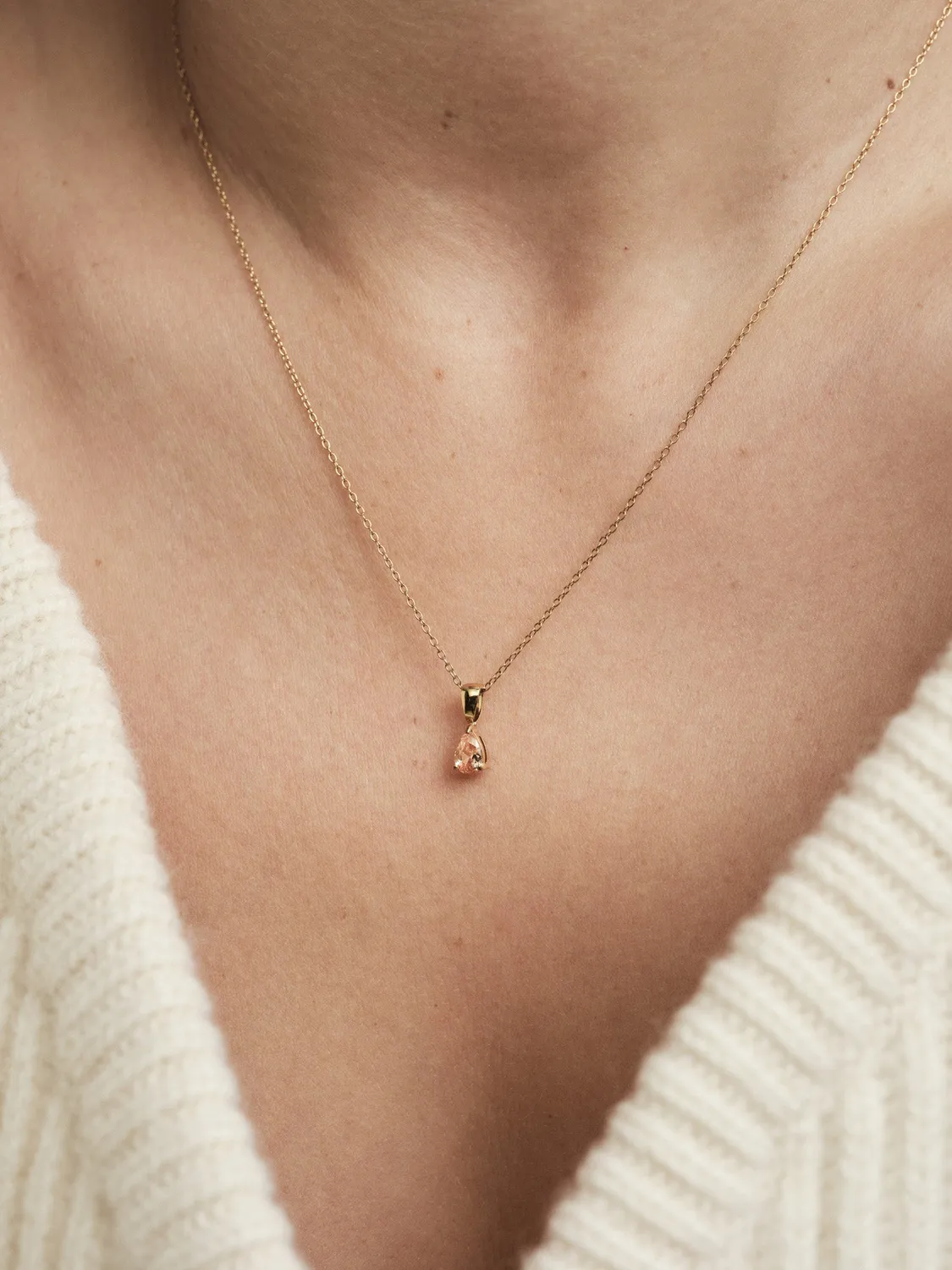 Mockberg Belle champagne necklace halskjede gull 450 mm