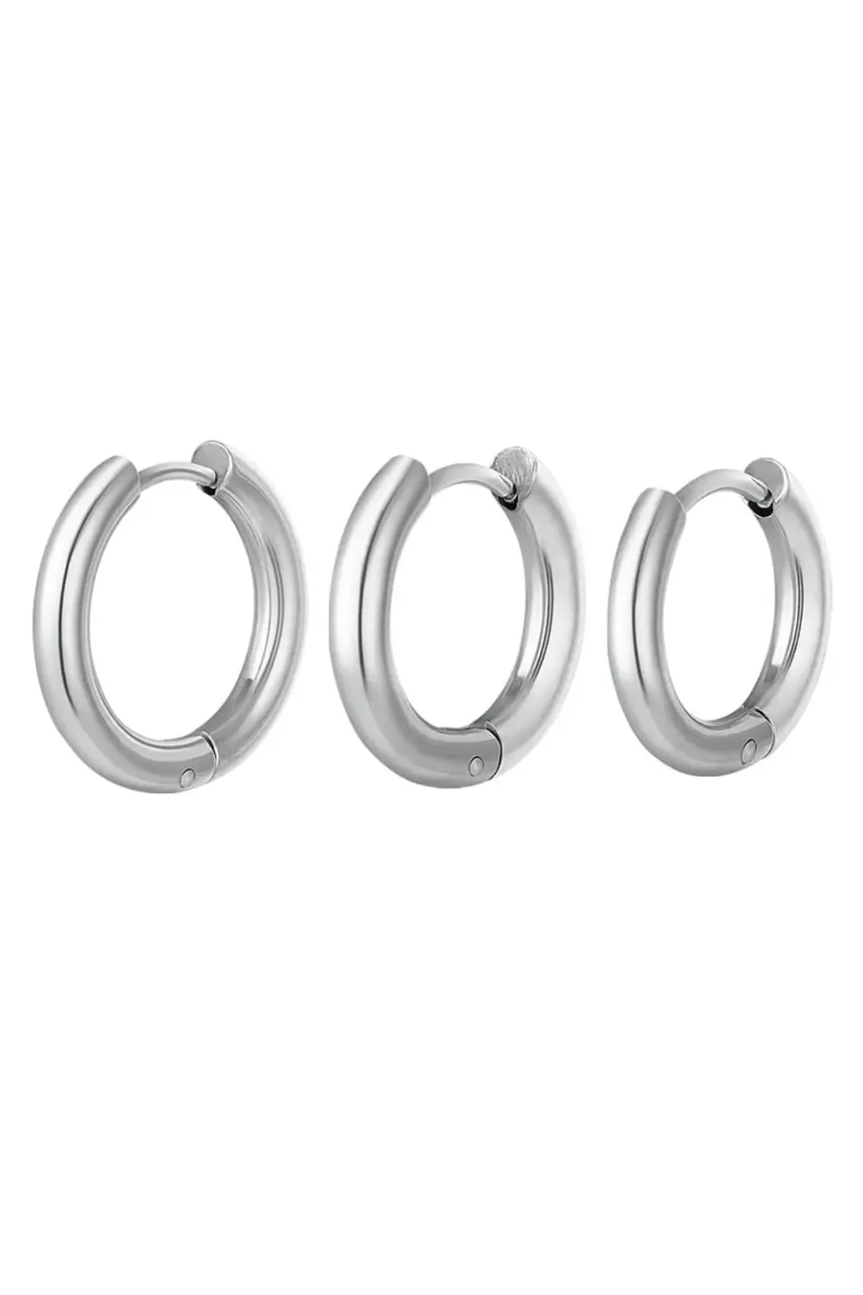 Mea Nani Chunky Hoops Set øredobber sølv 6-pk