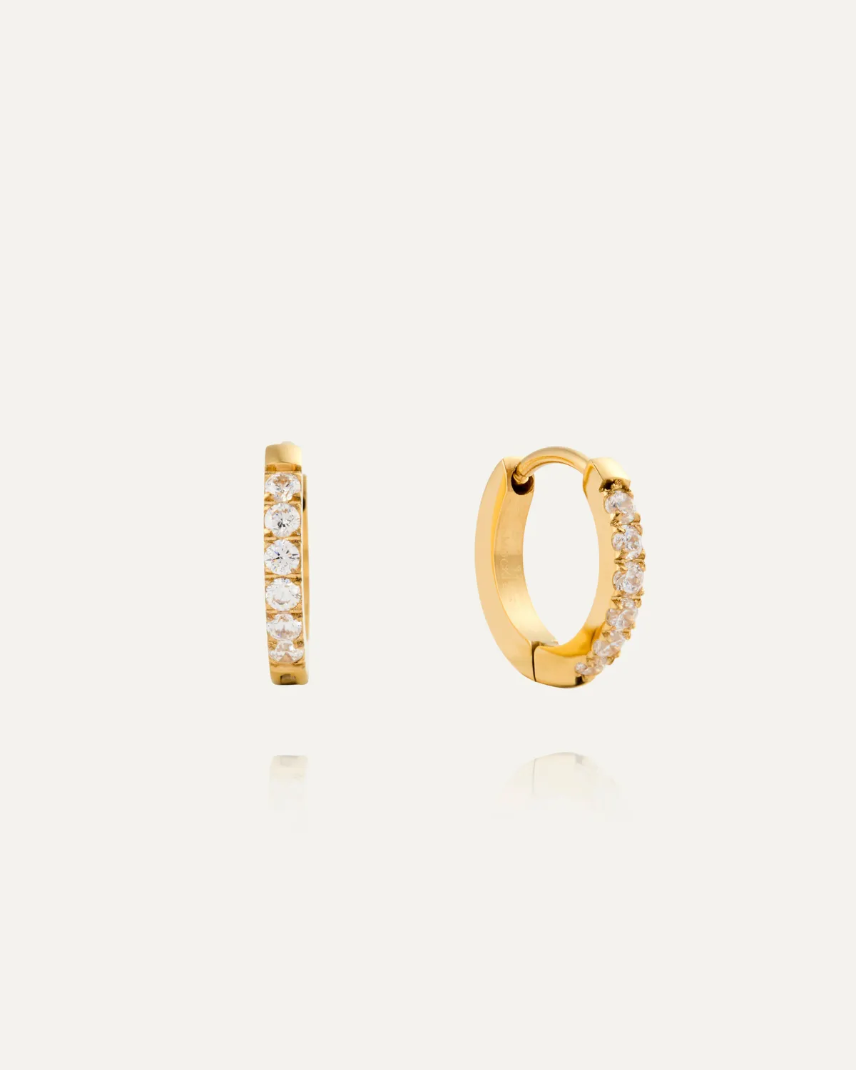 Mockberg Shiny Hoops Small øredobber gull 13 mm