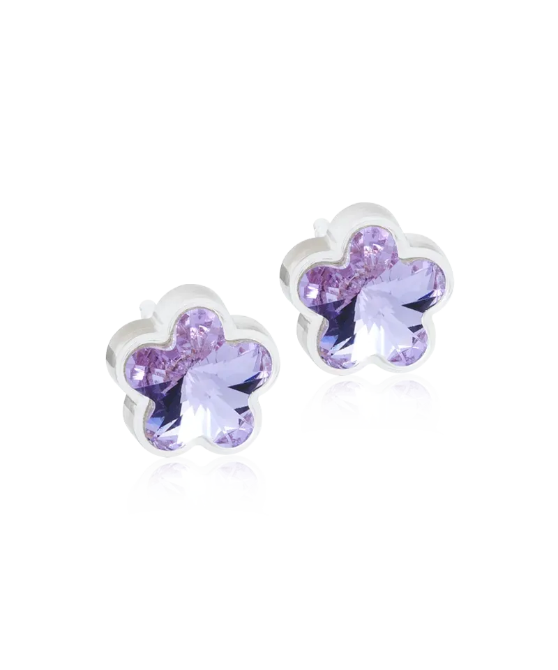Blomdahl Flower øredobber 6 mm fiolett hudvennlig