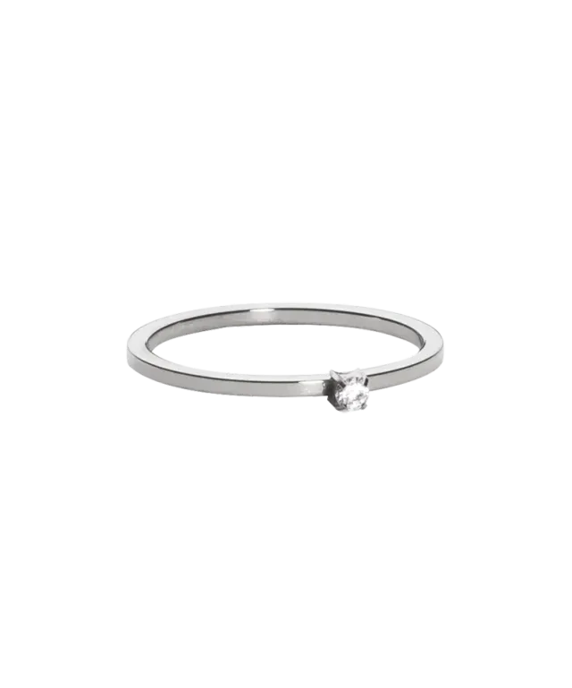 Blomdahl Tiffany Tiny ring CZ white titan hudvennlig