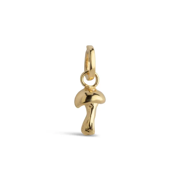 Enamel Adventurous Mushroom charm 10 mm gull