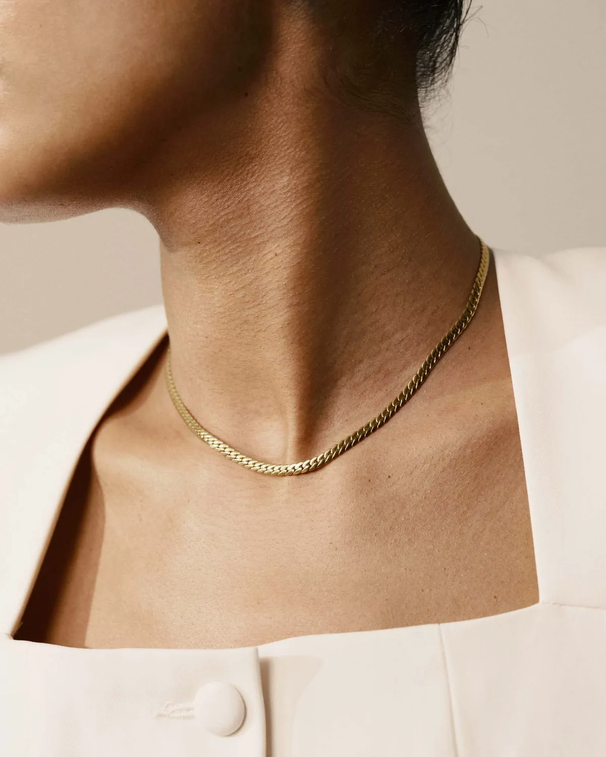 Mockberg Serpentine Chain halskjede gull stål