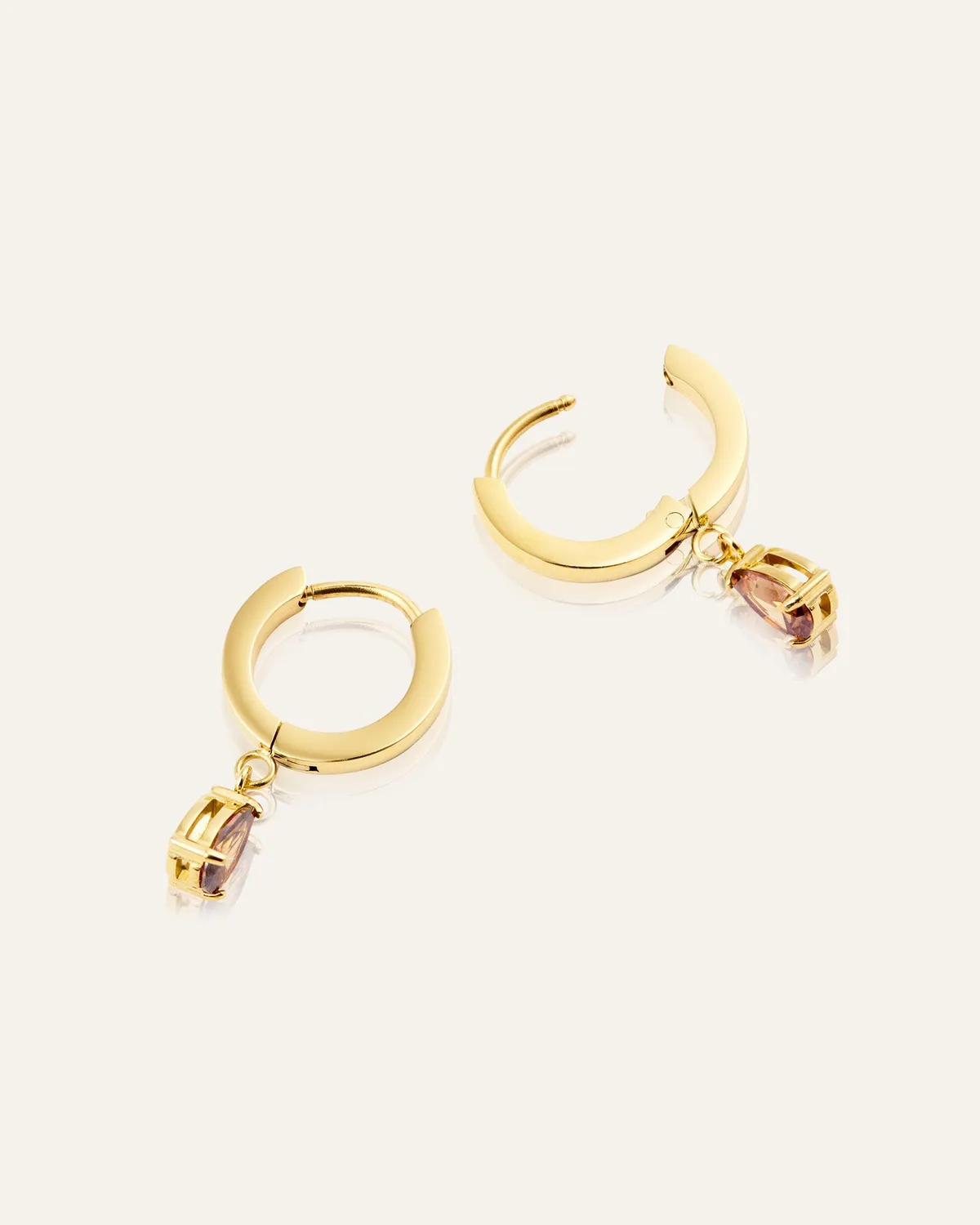 Mockberg Belle Coffee Hoops øredobber gull 13 mm