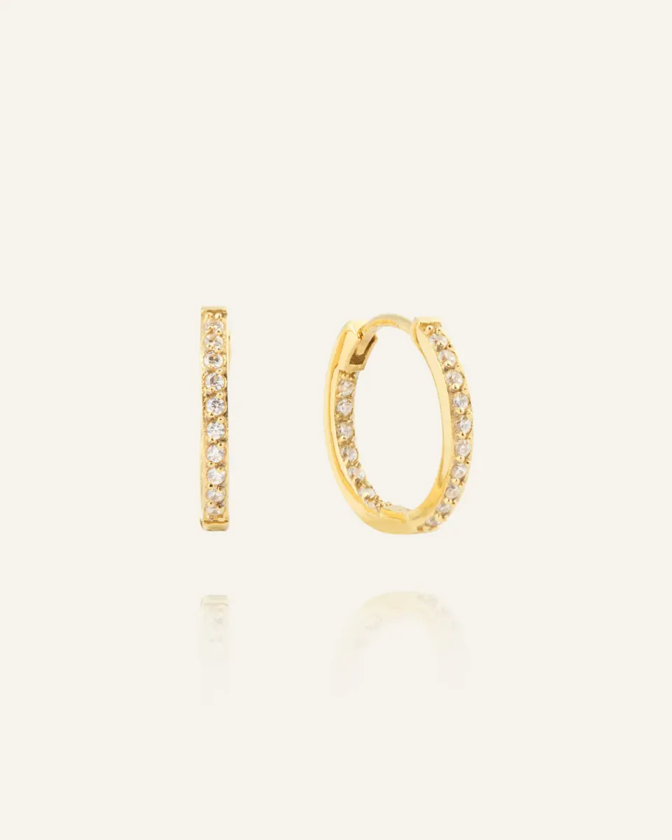 Mockberg Sparkle Medium Hoops øredobber gull 16 mm