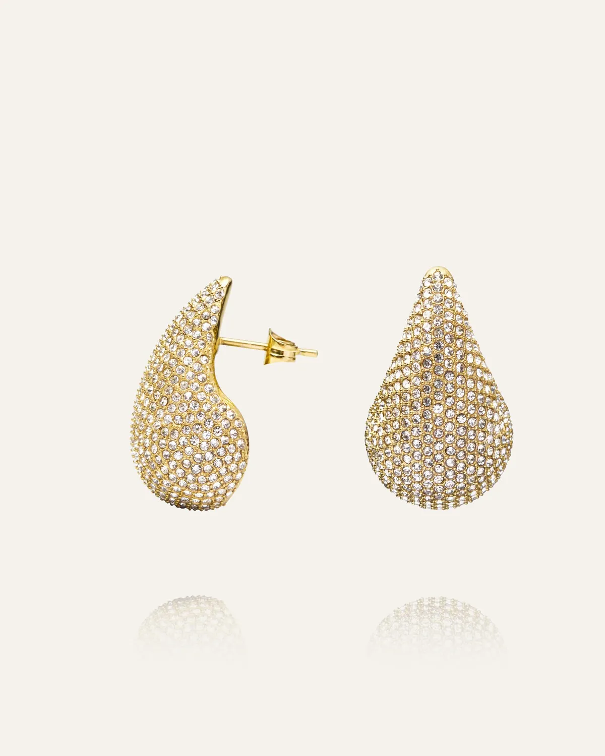 Mockberg Pavé Daring Large øredobber gull 26 mm