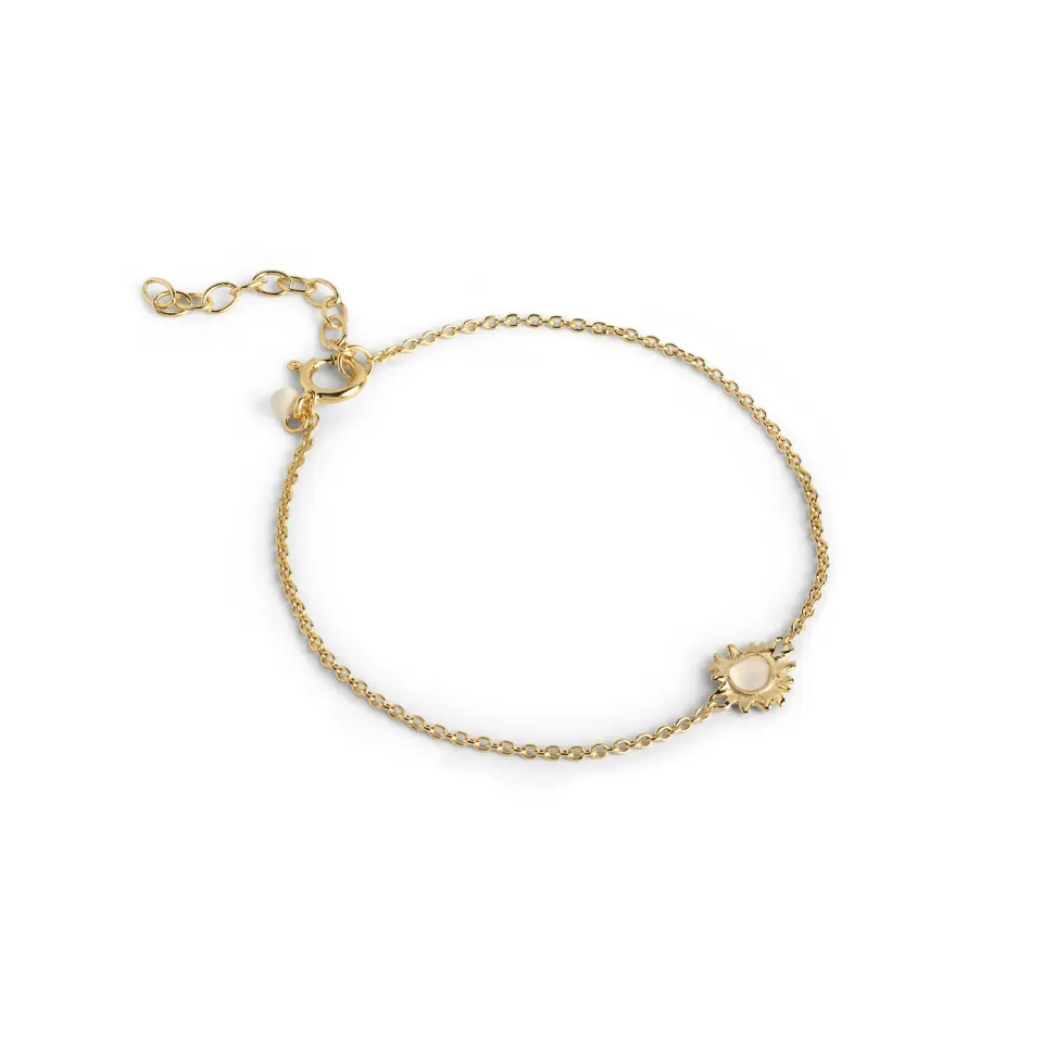 Enamel Sunshine armbånd gull Daisy beige