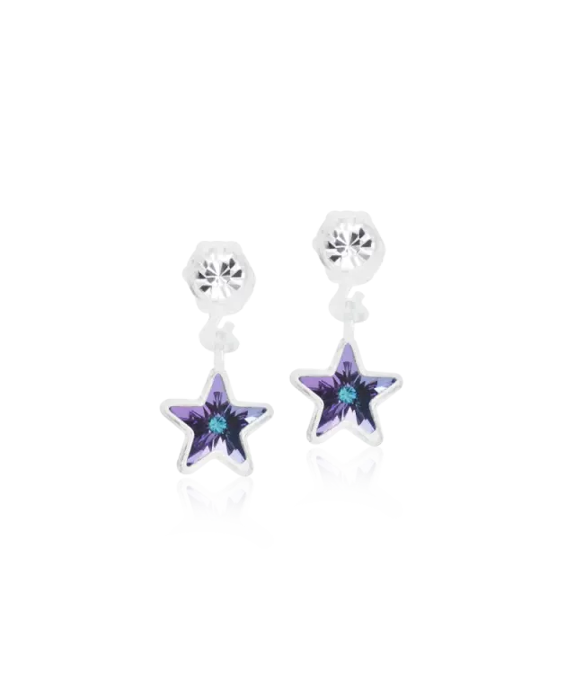 Blomdahl Pendant Star øredobb 4/6 mm crystal plast nikkelfri