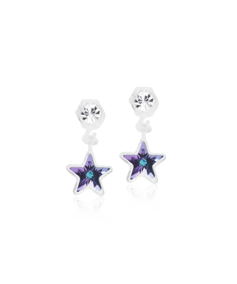 Blomdahl Pendant Star øredobb 4/6 mm crystal plast nikkelfri