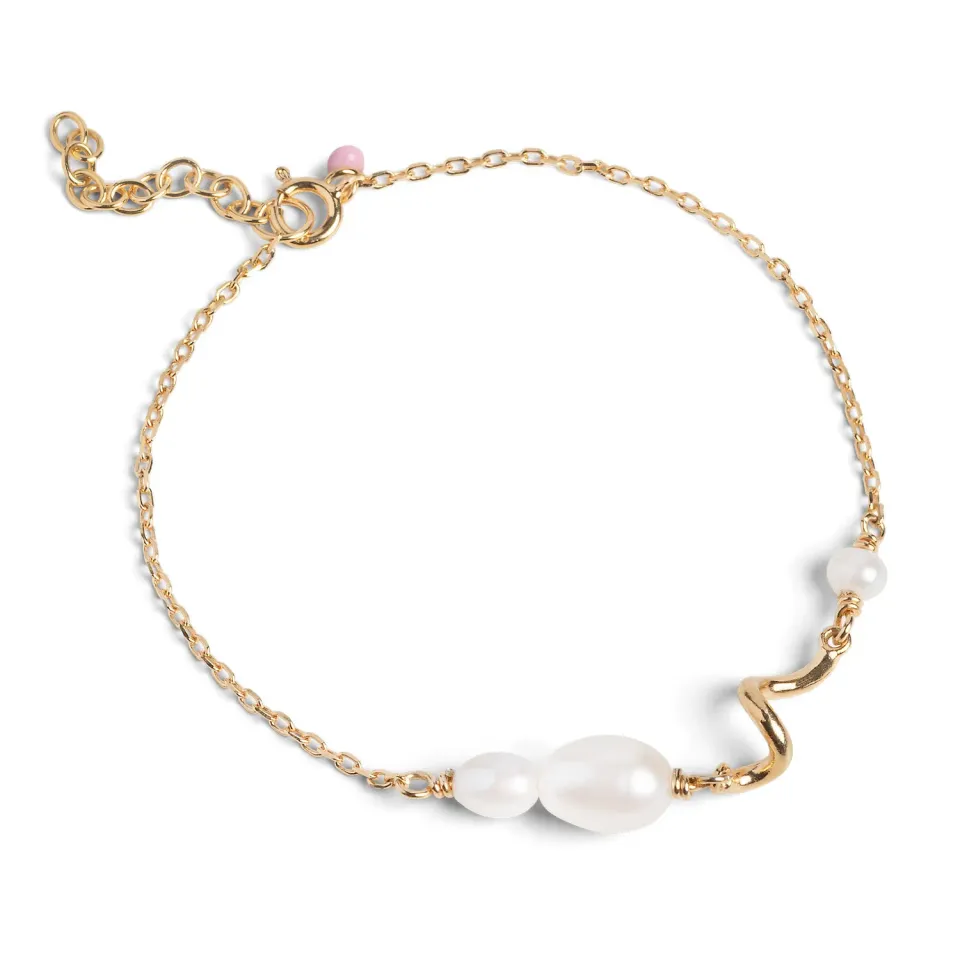Enamel Pearlie Twist armbånd 15+3 cm perle