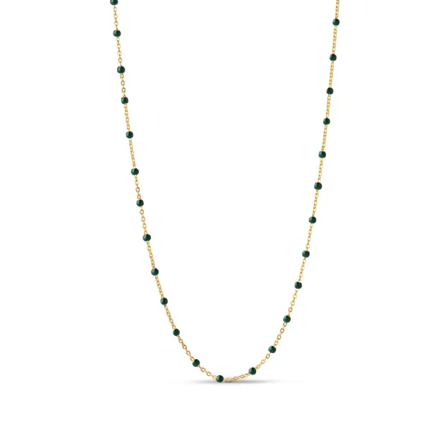 Enamel Copenhagen Lola halskjede 38+2+2 cm petrol green