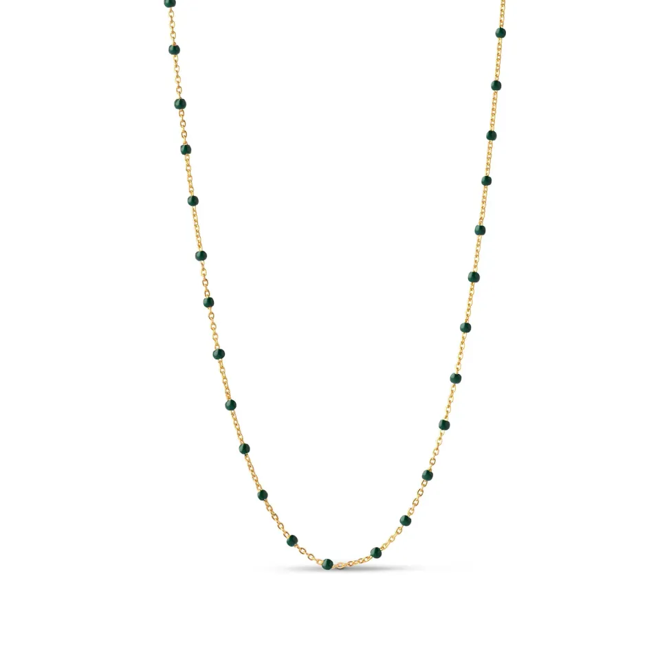Enamel Copenhagen Lola halskjede 38+2+2 cm petrol green
