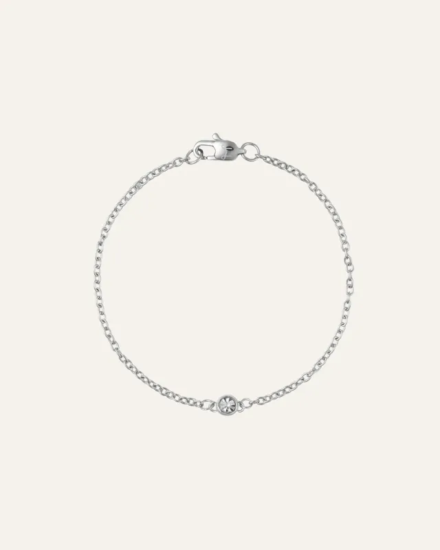 Mockberg Thin Sparkle armbånd Small sølv sten