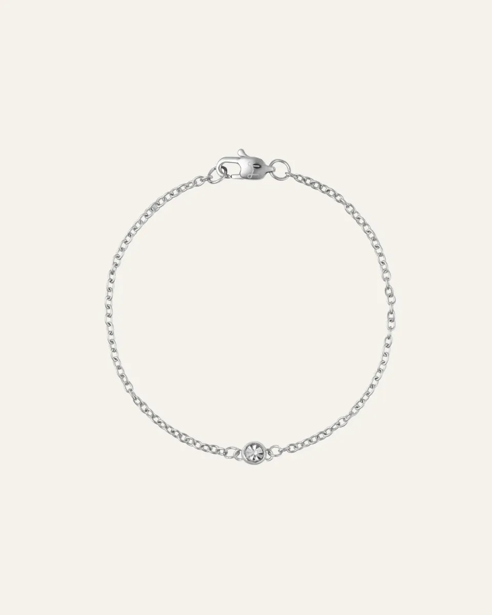 Mockberg Thin Sparkle armbånd Small sølv sten