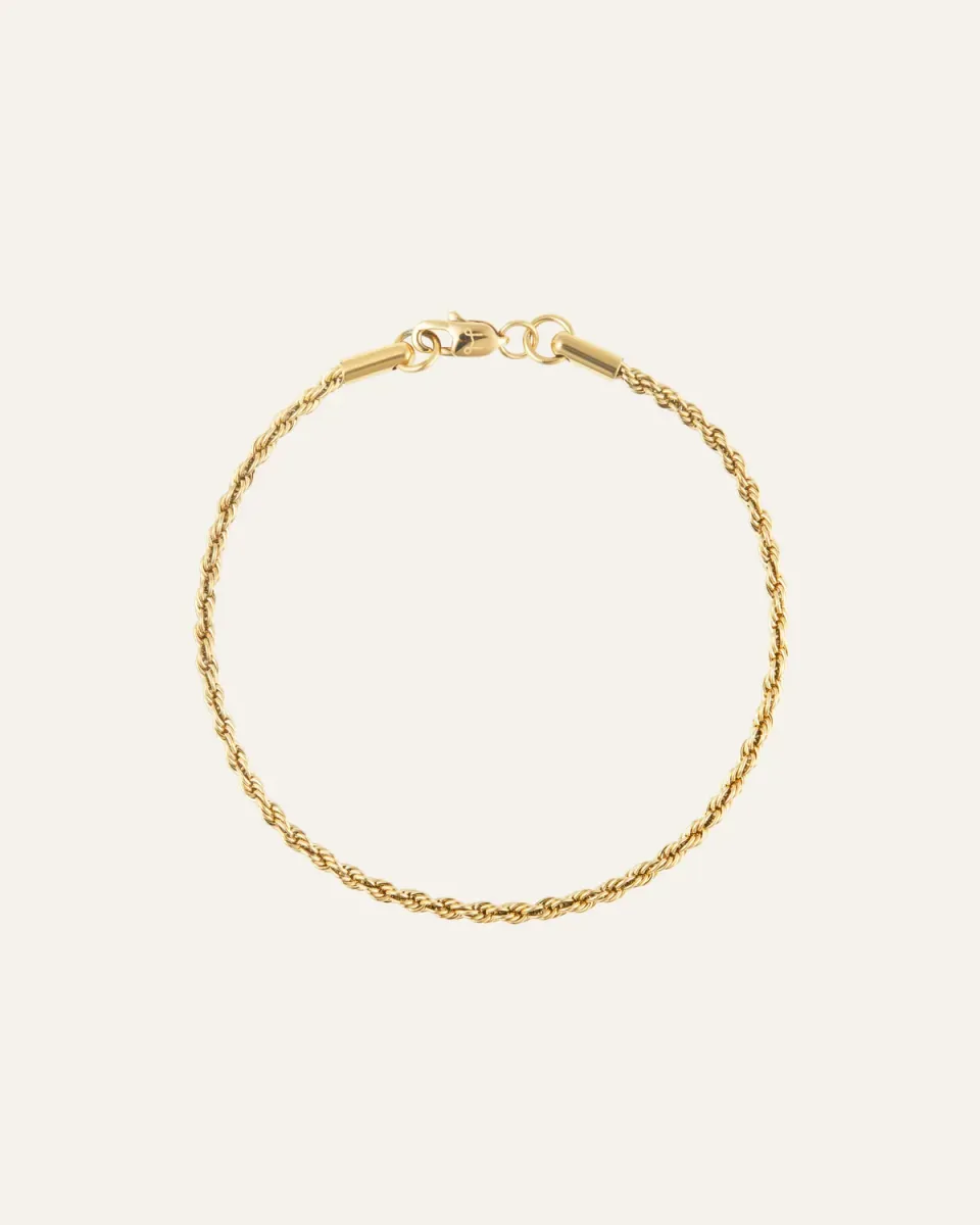 Mockberg Thin Rope Bracelet armbånd gull vanntett