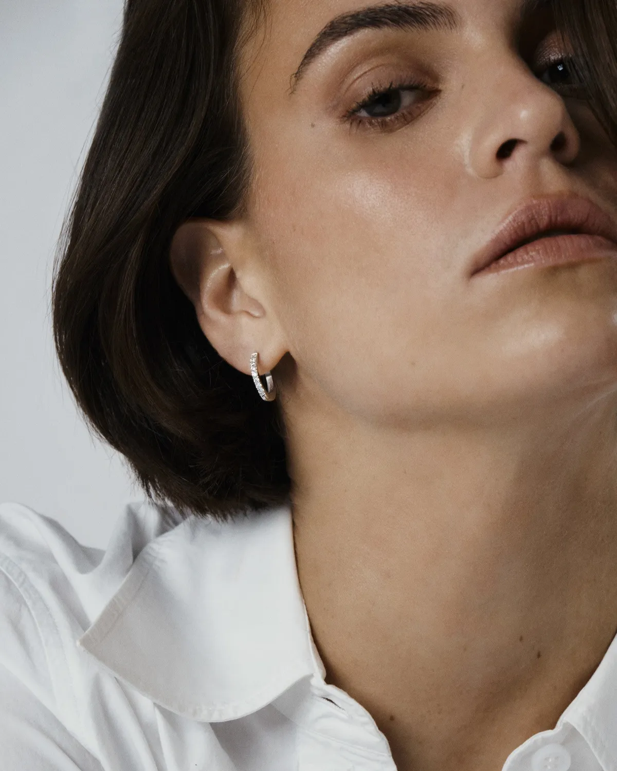Mockberg Shiny hoops medium øredobber sølv 16 mm