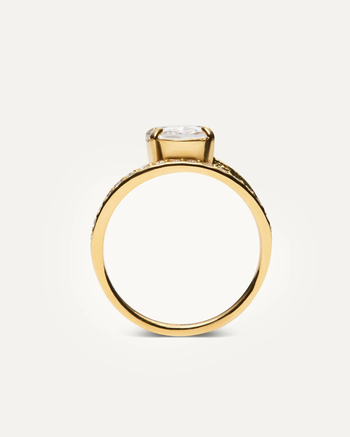 Mockberg Vivienne ring gull 18K hvit zirkonia
