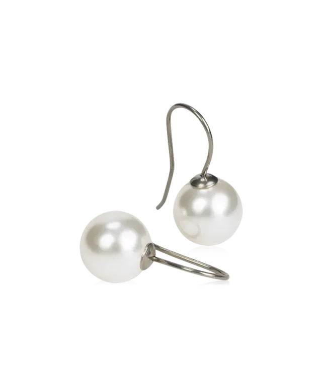 Blomdahl Pendant Pearl øredobber white 12 mm titan