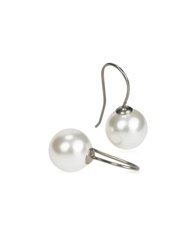 Blomdahl Pendant Pearl øredobber white 12 mm titan