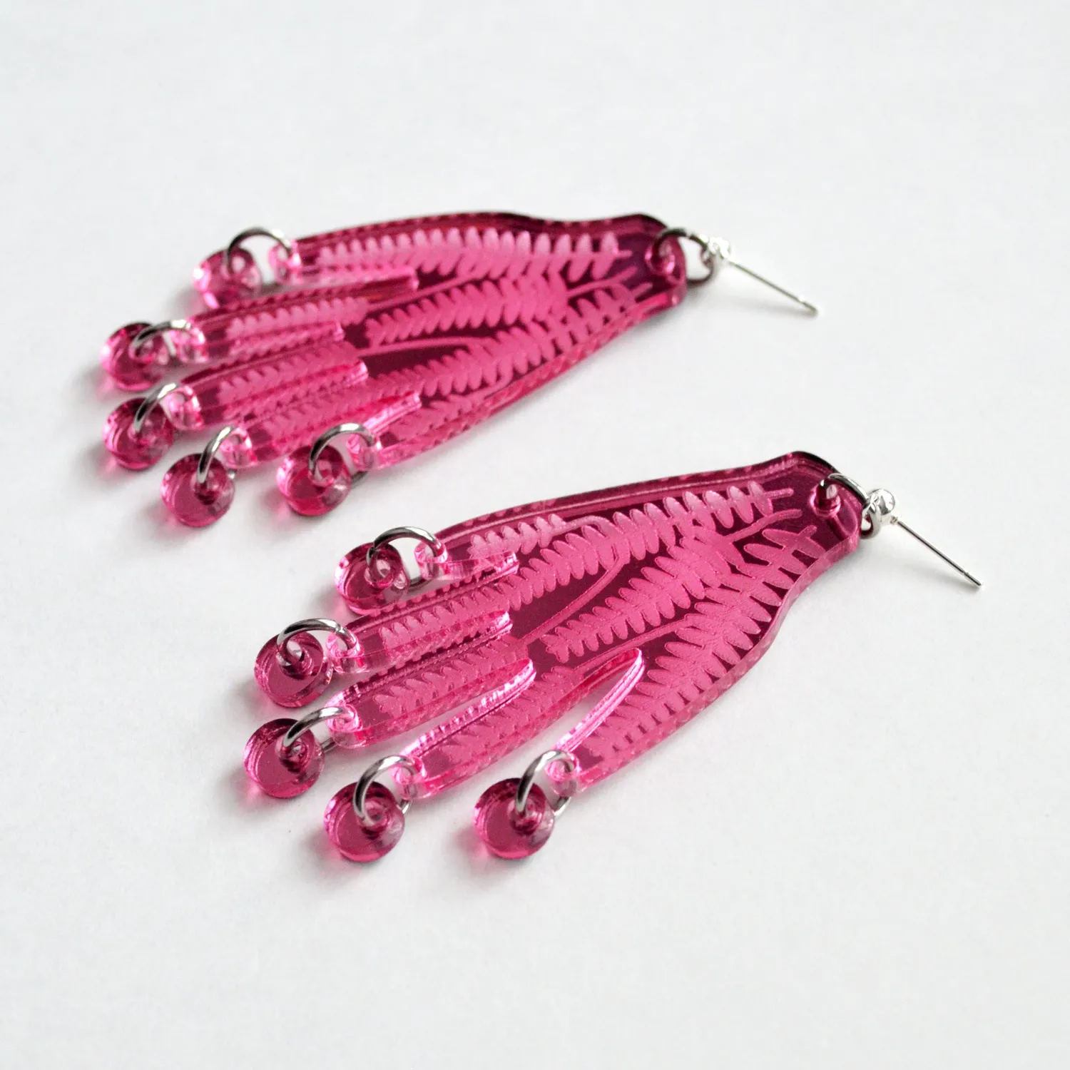 BooandBooFactory Pink Hand øredobber gull speilakryl