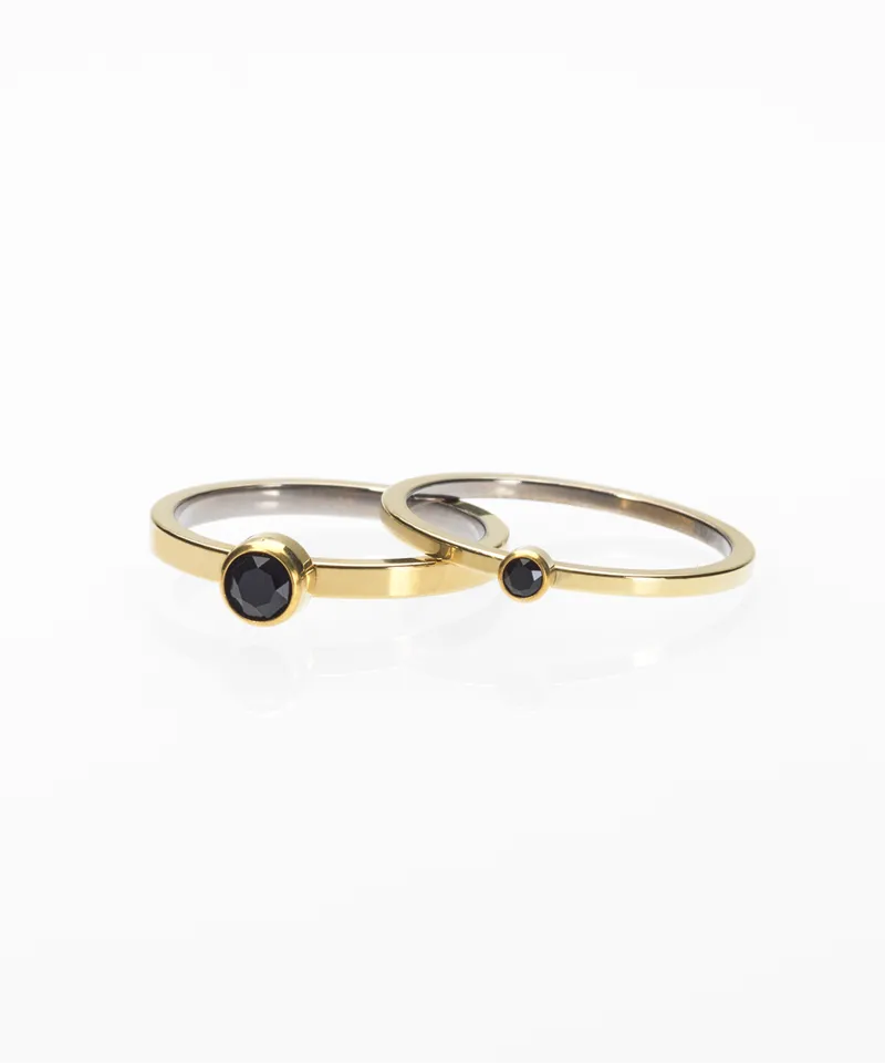 Blomdahl Bezel ring svart gull 16 mm titan
