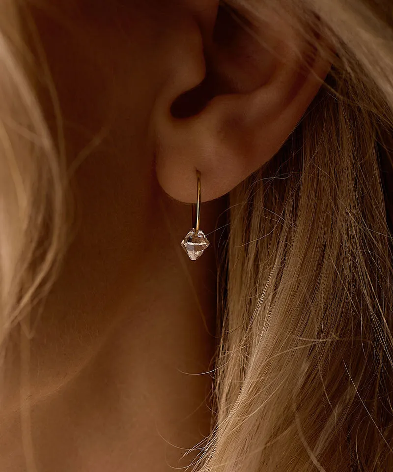 Blomdahl Bicone øredobber crystal 14 mm gullfarget titan