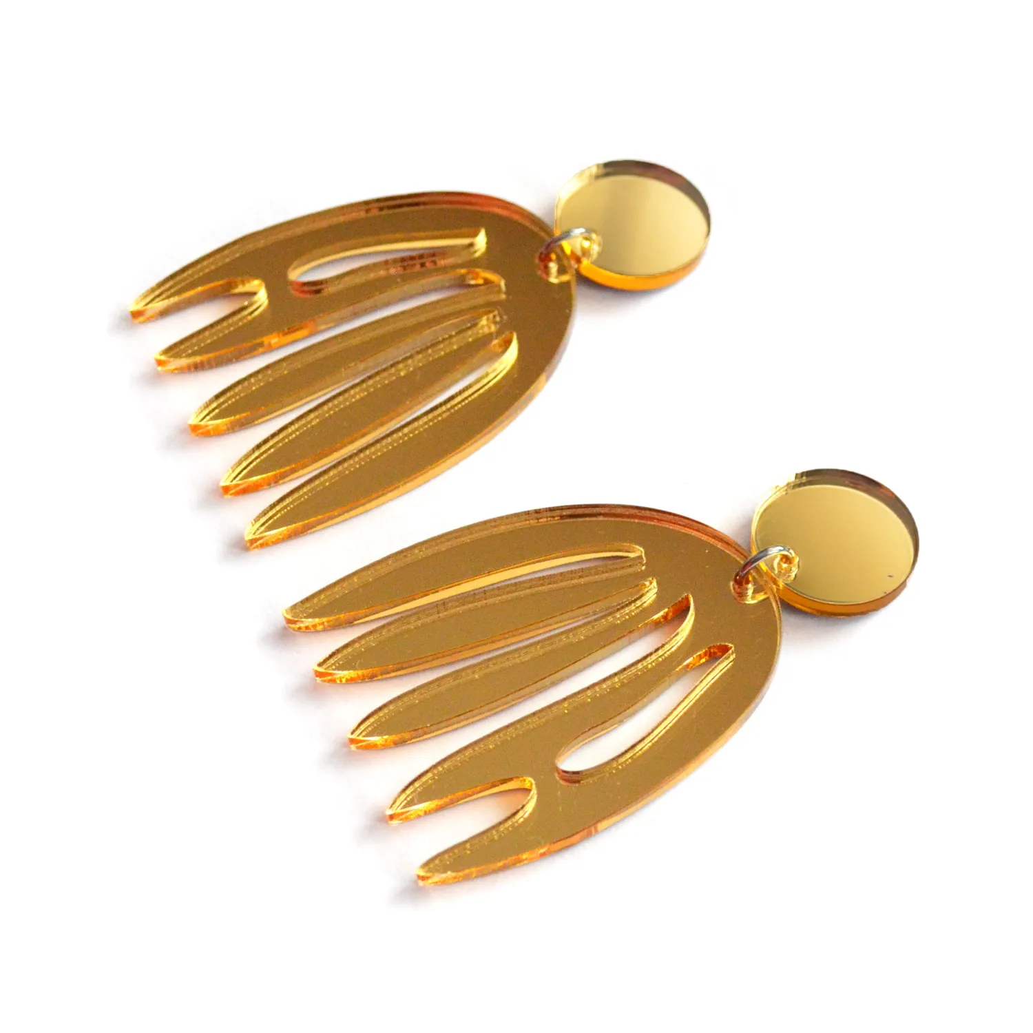 BooandBooFactory Gold Matisse akryl øredobber blad gullspeil