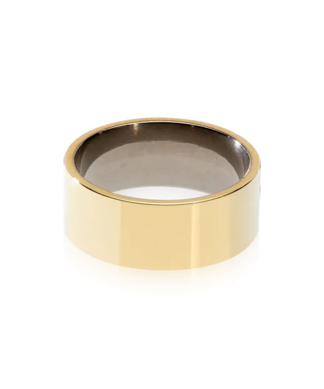 Blomdahl Grand Plain Ring gull 18 mm titan nikkelfri