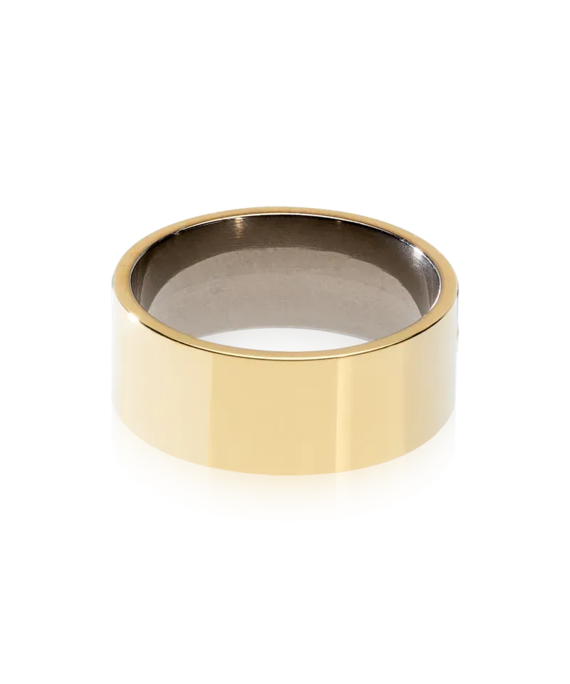Blomdahl Grand Plain Ring gull 18 mm titan nikkelfri