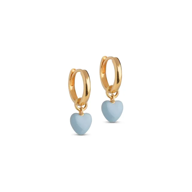Enamel Amore hoops steel blue 20x7 mm