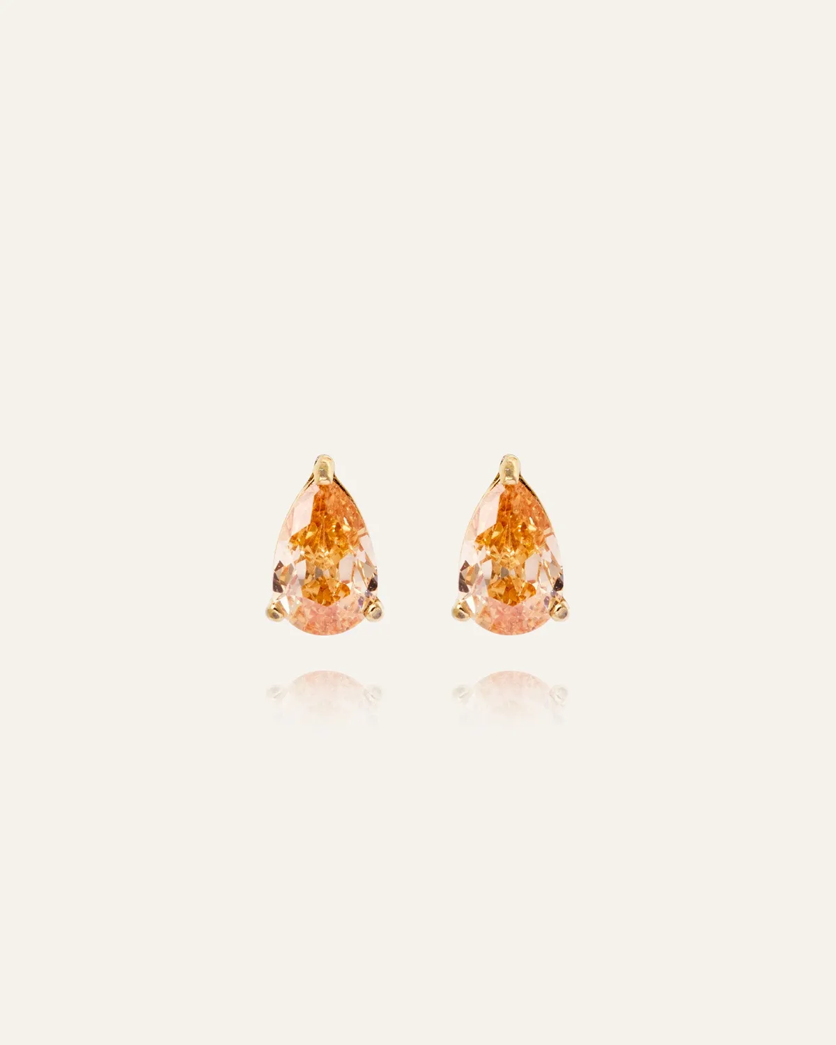 Mockberg Belle Champagne øredobber medium 6x4 mm