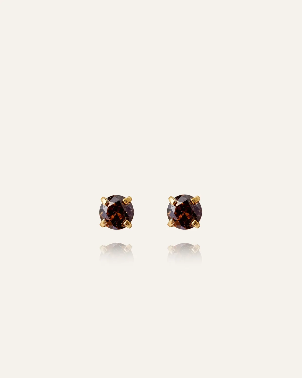 Mockberg Jolie Coffee Small Studs øredobber gull 3 mm