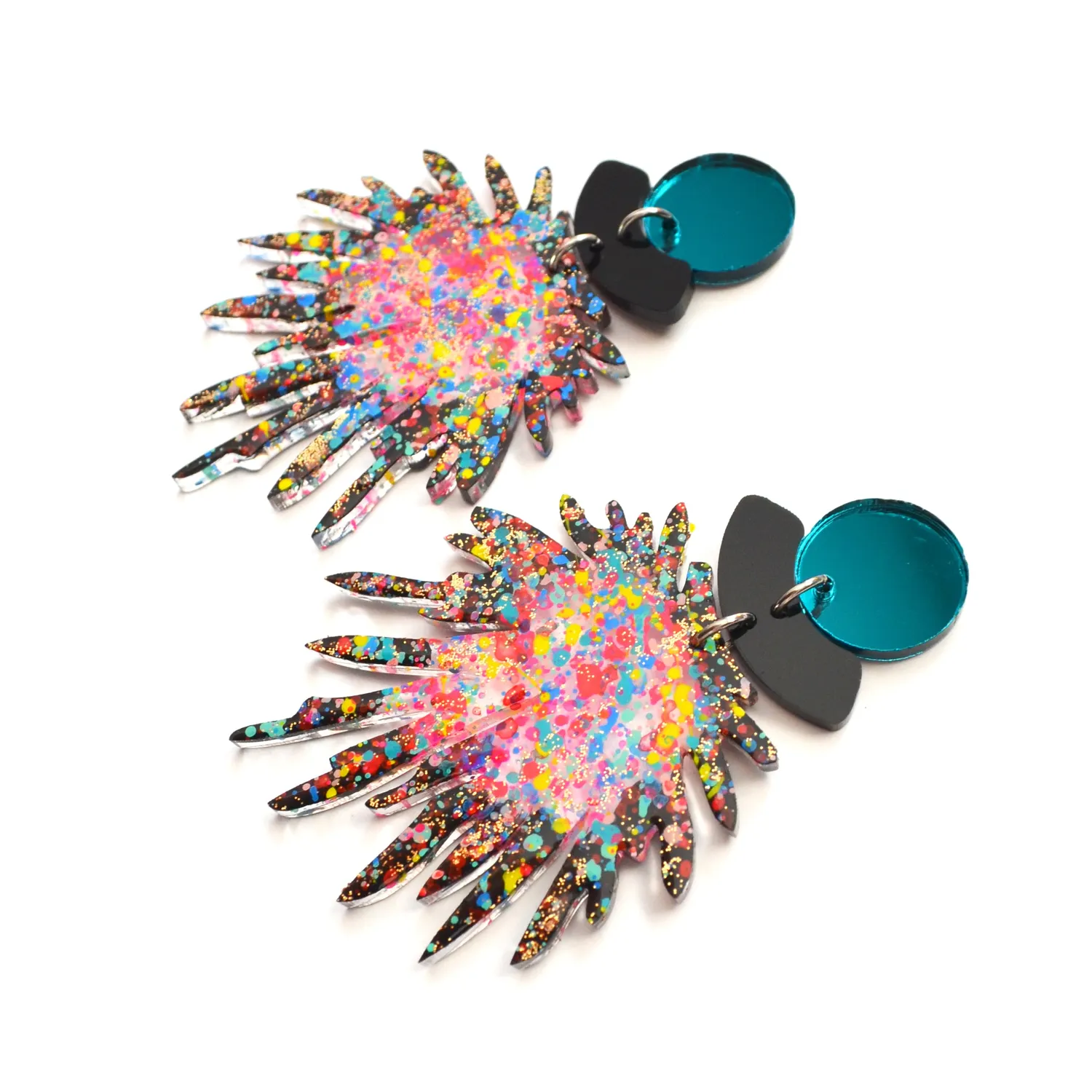 BooandBooFactory Confetti Pom Pom øredobber flerfarget