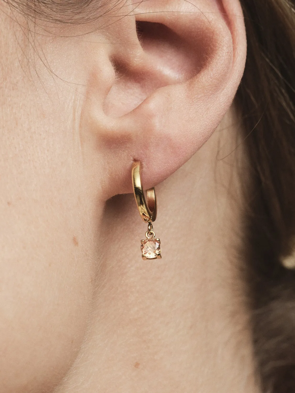 Mockberg Jolie Champagne Hoops øredobber gull 13 mm