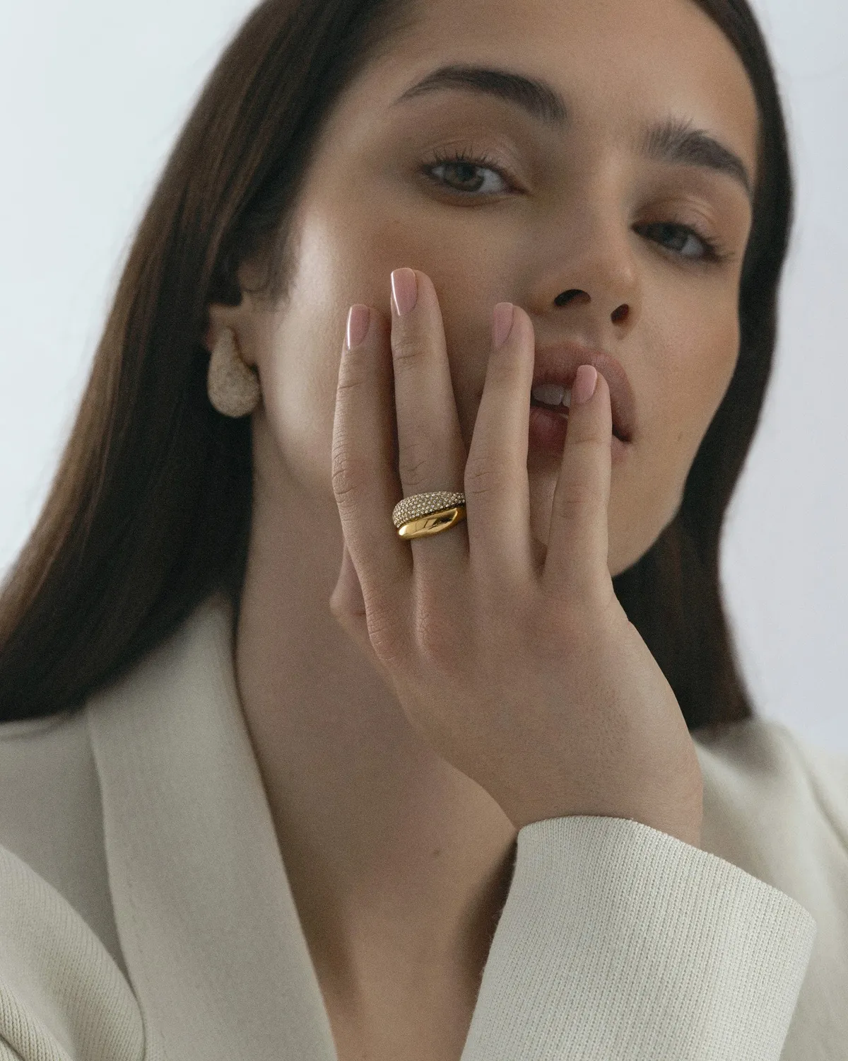 Mockberg Pavé Daring ring gull 50