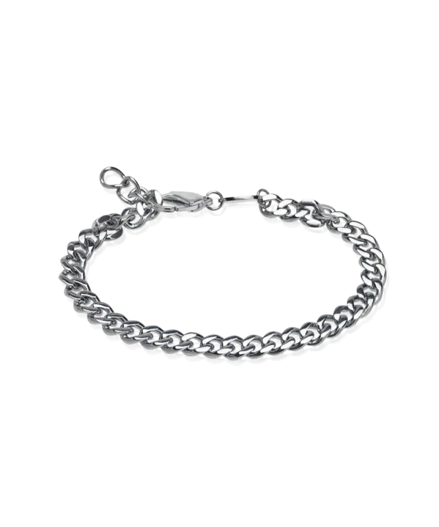 Blomdahl Grand Curb Link armbånd 15,5–19 cm sølvfarget