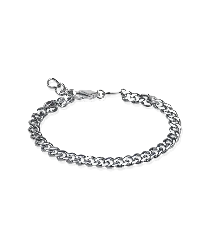 Blomdahl Grand Curb Link armbånd 15,5–19 cm sølvfarget