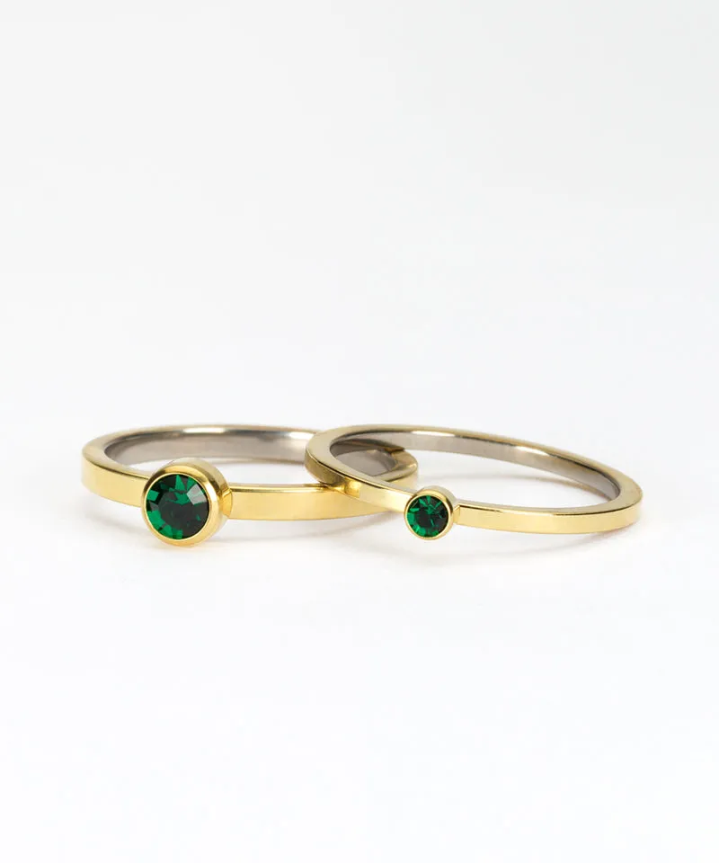 Blomdahl Bezel ring emerald gull 16–19 mm titan