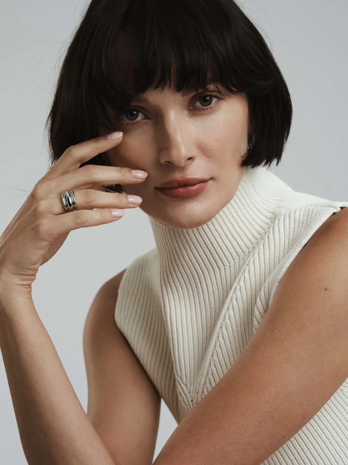 Mockberg Deco Ribbed ring sølv stål