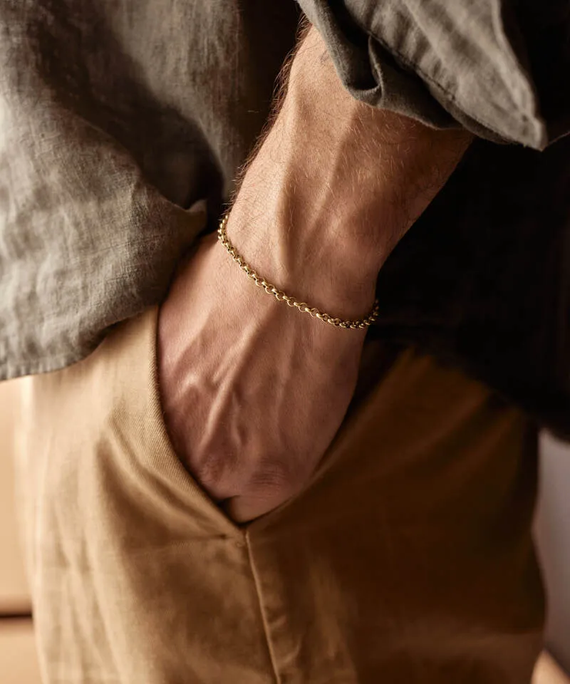Blomdahl Tiny Box Chain armbånd 18-22 cm gullfarget stål