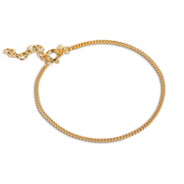 Enamel Curb Chain 1,75 mm armbånd gull 15+3 cm