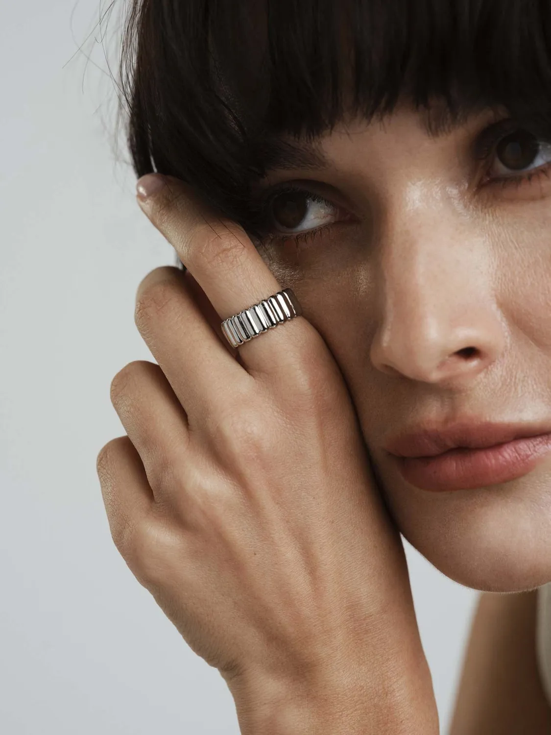 Mockberg Chic Ribbed Ring ring sølv vanntett
